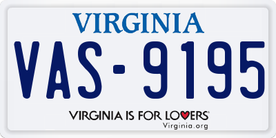 VA license plate VAS9195