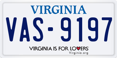 VA license plate VAS9197