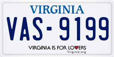 VA license plate VAS9199