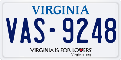 VA license plate VAS9248