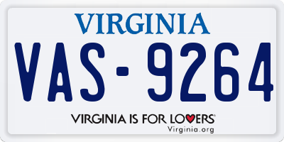 VA license plate VAS9264