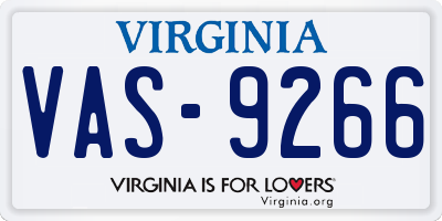 VA license plate VAS9266