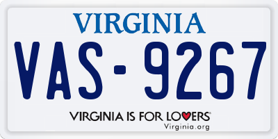 VA license plate VAS9267