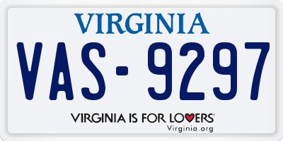 VA license plate VAS9297