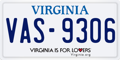 VA license plate VAS9306