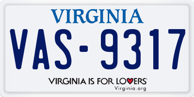 VA license plate VAS9317