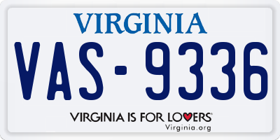 VA license plate VAS9336