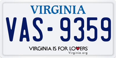 VA license plate VAS9359