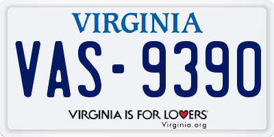 VA license plate VAS9390