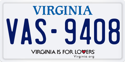 VA license plate VAS9408