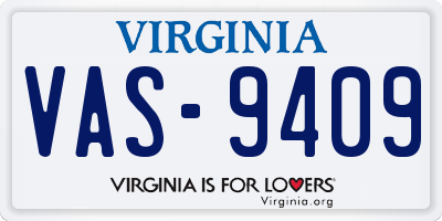 VA license plate VAS9409