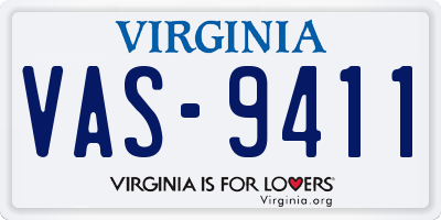 VA license plate VAS9411