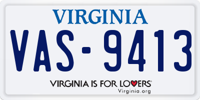 VA license plate VAS9413