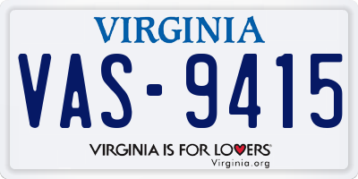 VA license plate VAS9415