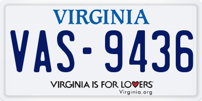 VA license plate VAS9436