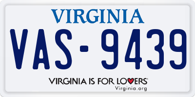 VA license plate VAS9439