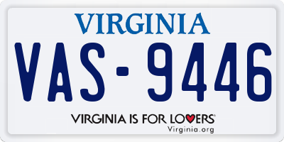 VA license plate VAS9446