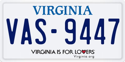 VA license plate VAS9447