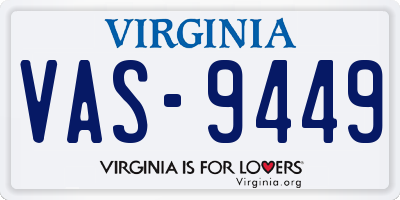 VA license plate VAS9449