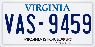 VA license plate VAS9459