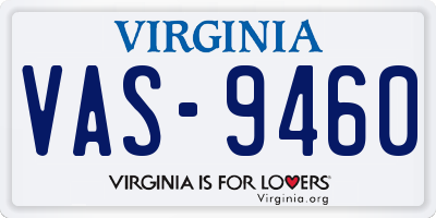 VA license plate VAS9460