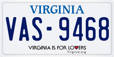 VA license plate VAS9468