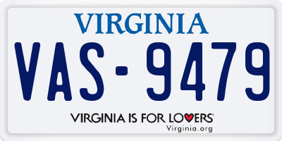 VA license plate VAS9479