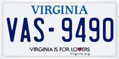 VA license plate VAS9490