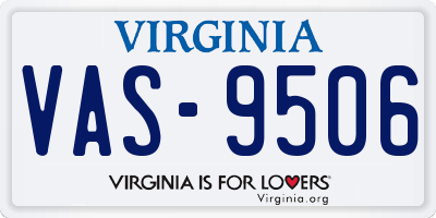 VA license plate VAS9506