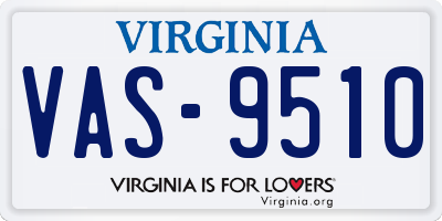 VA license plate VAS9510