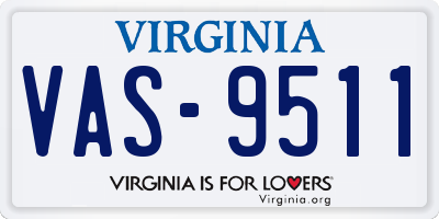 VA license plate VAS9511