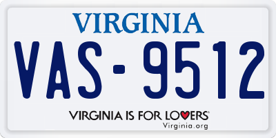 VA license plate VAS9512