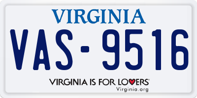 VA license plate VAS9516