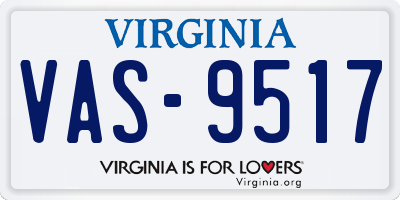 VA license plate VAS9517