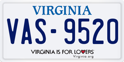 VA license plate VAS9520