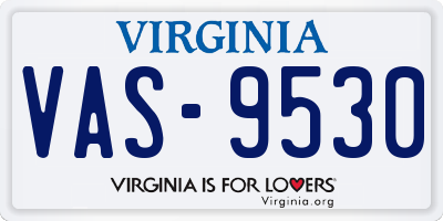 VA license plate VAS9530