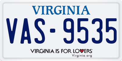 VA license plate VAS9535