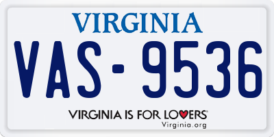 VA license plate VAS9536