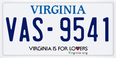 VA license plate VAS9541