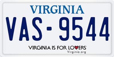 VA license plate VAS9544