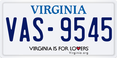 VA license plate VAS9545