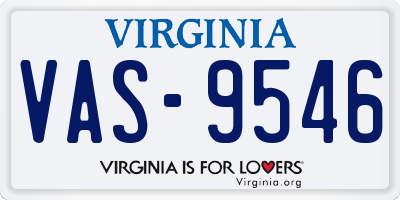 VA license plate VAS9546