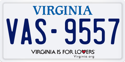 VA license plate VAS9557