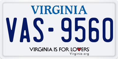 VA license plate VAS9560