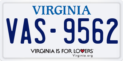 VA license plate VAS9562