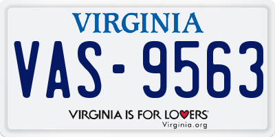 VA license plate VAS9563