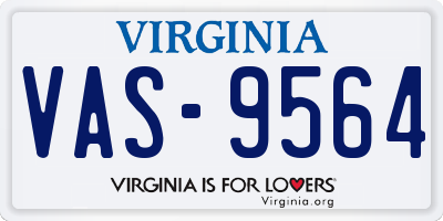 VA license plate VAS9564