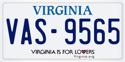 VA license plate VAS9565