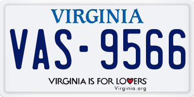 VA license plate VAS9566