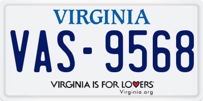 VA license plate VAS9568